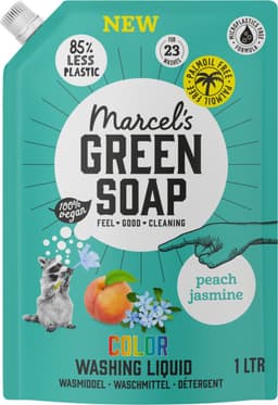 Marcel's Green Soap Wasmiddel Kleur Navul Perzik & Jasmijn 23 Wasbeurten - 1 liter — thumbnail 2