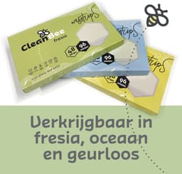 CleanBee® proefpakket 2 x 96 wasbeurten - Geurloos - Fresia - Wasmiddeldoekjes Wasvellen Wasdoekjes Wasmiddel Detergent Sheets Laundry Strips € 0,10 per wasbeurt — thumbnail 3