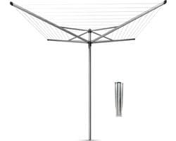 Brabantia Topspinner Droogmolen - met Metalen Grondanker - 40 m - Metallic Grey