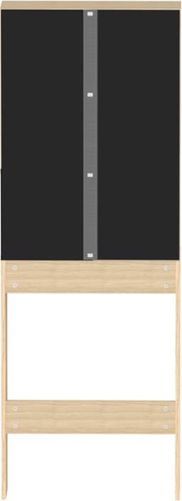 Wasmachinekast Kuba 4 Legplanken, 1 Draaideur-lichte Eik/zwart - Symbiosis - Wasmachine Ombouw - Bruin - Melamine; Spaanplaat — thumbnail 4