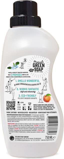 Marcel's Green Soap Wasverzachter Perzik & Jasmijn 30 Wasbeurten - 750 ml — thumbnail 3