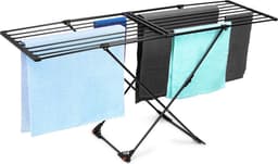 Staand Droogrek Metaal Zwart Intrekbaar XXL 110-189 cm - Droogtoren — thumbnail 4