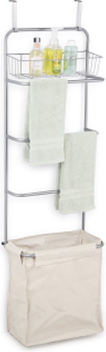 3-in-1 Over Deur Wasrek – Handdoekhouder + Wasmand + Opbergmand – Ruimtebesparend – 146x42x28.5 cm — afbeelding 1