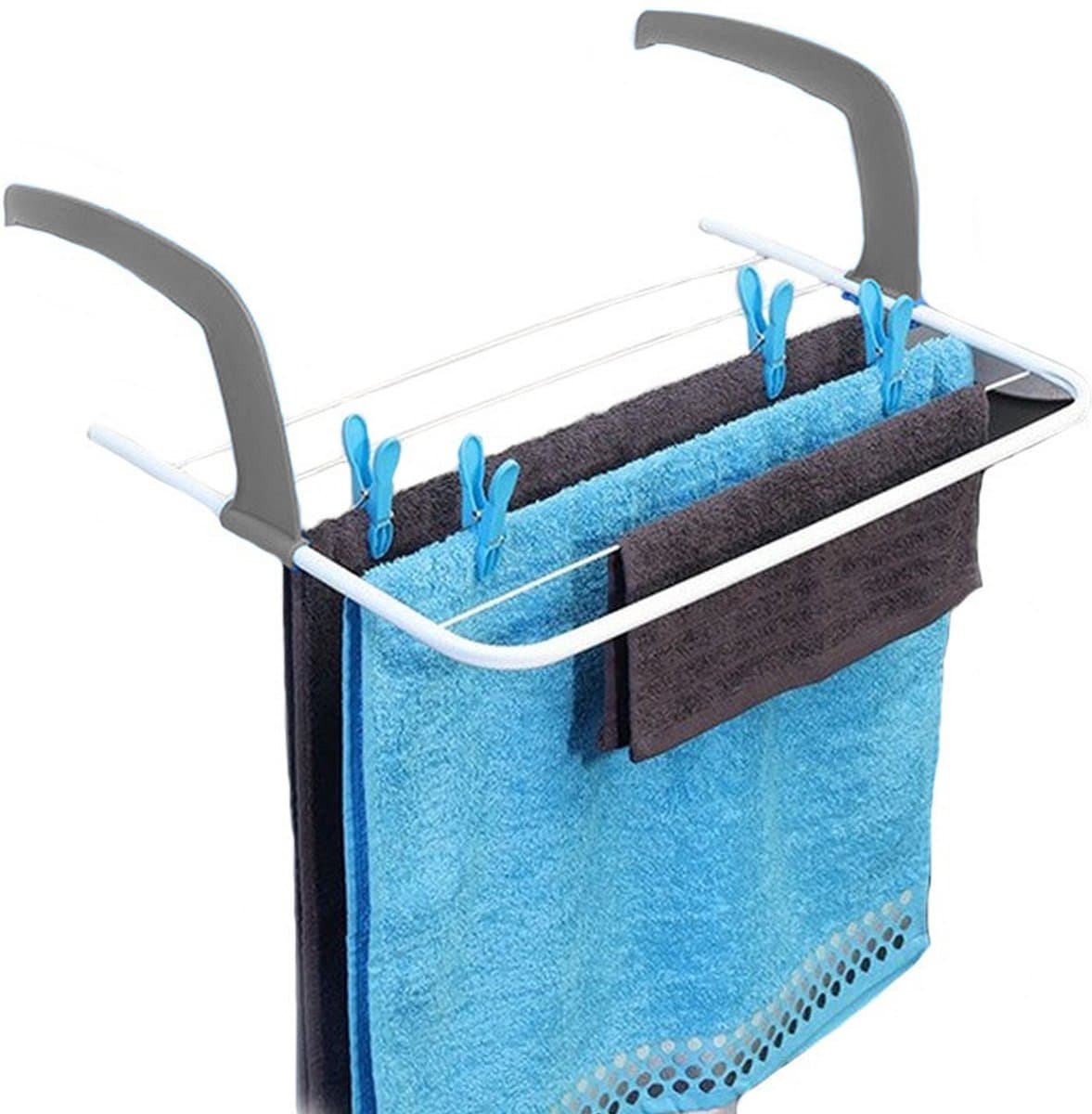 Wasrek - voor aan verwarming - bad of deur ophangen - droogrek - 51 x 35,5 cm — afbeelding 1