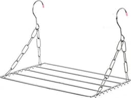 2 stuks Verstelbaar Hangend Roestvrijstalen Droogrek voor Balkon en Verwarming - Ruimtebesparend en Duurzaam - Perfect voor Kleding, Handdoeken en Kussens — thumbnail 1