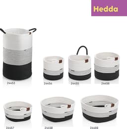 Wasmand, 40 x 57 cm, Rond, Wit/Zwart - Kela | Hedda — thumbnail 3
