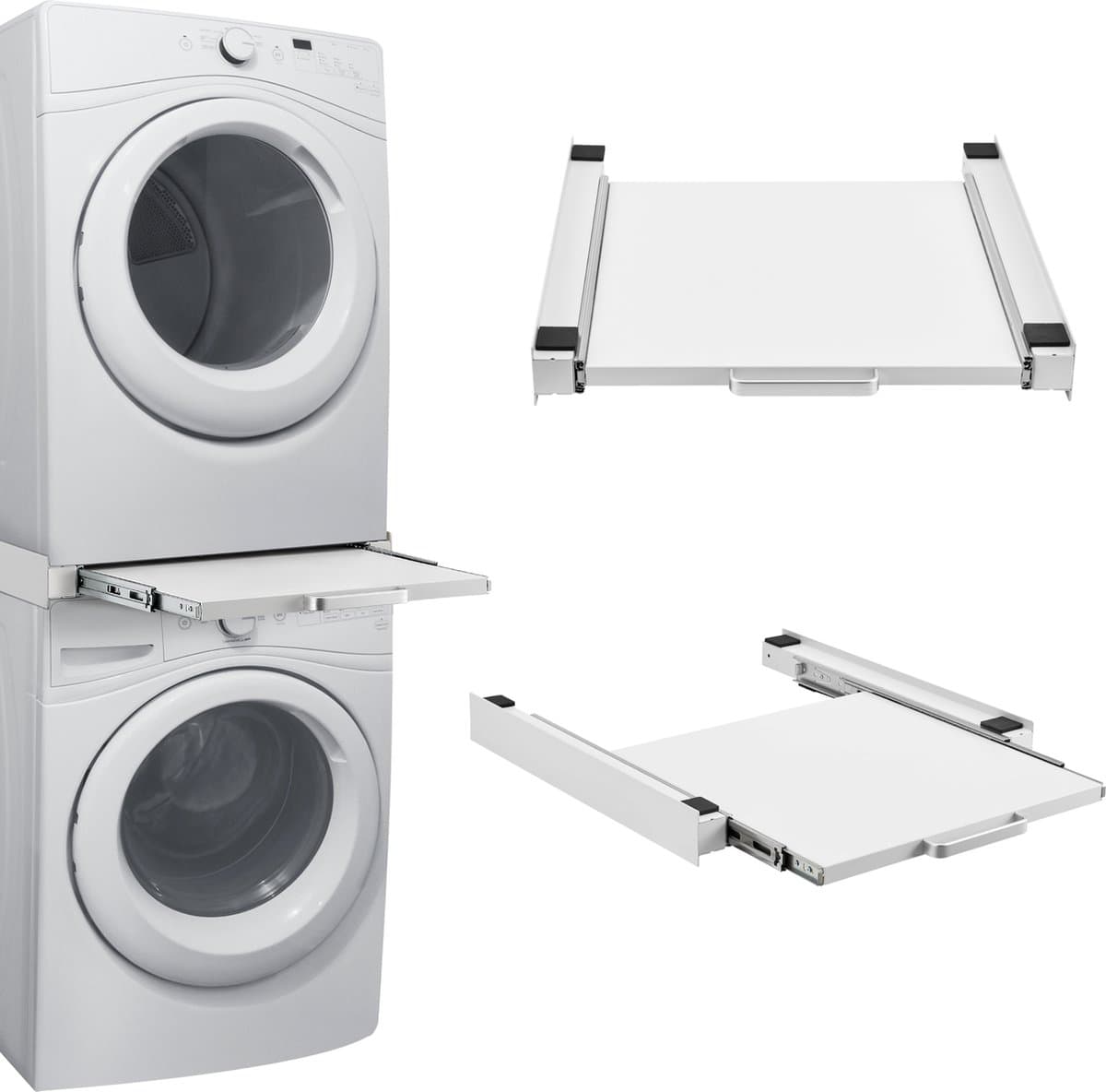 Stapelkit Buxton met uittrekbare plank universeel tussenstuk 7,5x60x60 cm wit [en.casa] — afbeelding 1