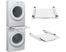 Stapelkit Buxton met uittrekbare plank universeel tussenstuk 7,5x60x60 cm wit [en.casa]