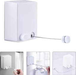 Verstelbare Intrekbare Waslijn voor Balkon en Badkamer - Slijtvast en Onzichtbaar — thumbnail 4