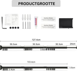MKSS® Wanddroogrek - Droogrek Inklapbaar - Wasrek - Droogtoren - Droogrekken - Droogmolen - Zwart — thumbnail 2