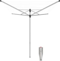 Brabantia Lift-O-Matic Droogmolen - 40 m - met Metalen Grondanker - Metallic Grey — thumbnail 1