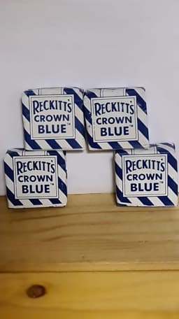 Reckitt's Crown Blue - Blauwsel 4x blauwtablet voor witte was - wasmiddel ouderwets — thumbnail 2
