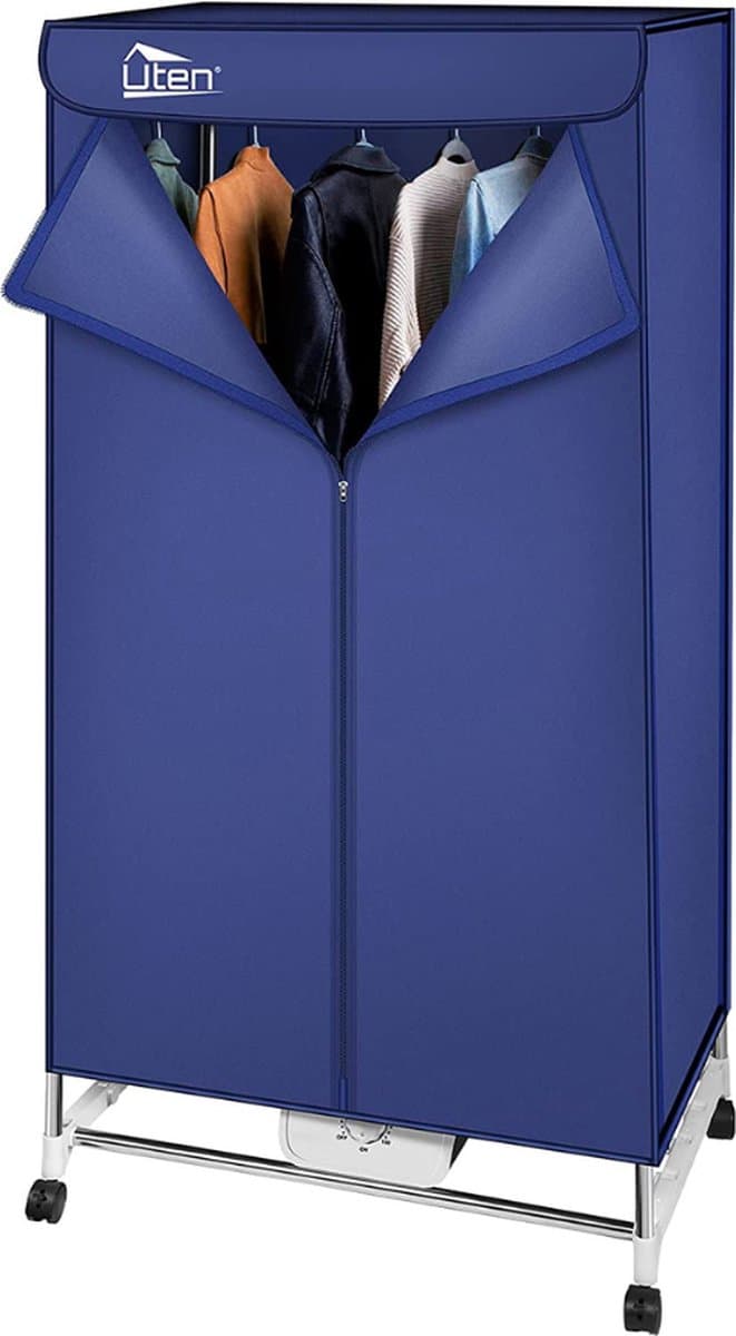 Bolture Elektrisch Droogrek - Verwarmd Wasrek - Droger met Warme Ventilatie en Wieltjes - 15KG Capaciteit - 1000W — afbeelding 1