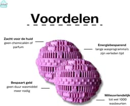 Ecologische Wasbol - Ecologische Wasbal - 2 stuks - Roze - Wasbal - Duurzaam - Wasmachine - Keramische Balletjes - Geen Wasmiddel — thumbnail 5