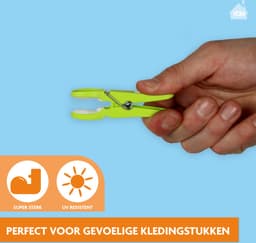 LaundrySpecialist Wasknijpers soft grip - 20 stuks - extra lang en stevig - wasknijpers plastic - wasknijpers kunststof - knijpers plastic - Made in EU — thumbnail 2