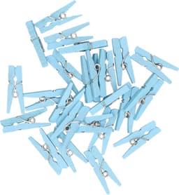 Mini knijpers blauw - 24x - Geboorte jongen - 2,5 cm - Kaartjes ophangen knijpertjes — thumbnail 1