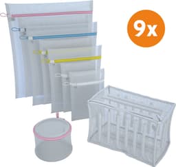 LaundrySpecialist Waszakken voor wasgoed - Set van 9 stuks - in verschillende afmetingen voor het veilig wassen van delicaat wasgoed, klein wasgoed en lingerie — thumbnail 1