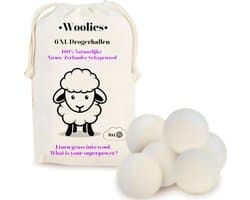Drogerballen - droogballen - wasdrogerballen - wasdroger ballen - wasbol - wasbollen - wasballen - doseerballen - energiebesparende producten - energiebesparend - duurzaam cadeau - RWS wol - zero waste - wasverzachter - 6 stuks