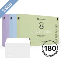 Cosmeau Proefpakket 3x60 Wasstrips 180 Wasbeurten - Lentefris Lavendel Zeebries - Wasmiddel - Voordeelverpakking - Wasvellen - Wasdoekjes - Detergent Sheets - Bamboozy - Wasmiddeldoekjes — thumbnail 1