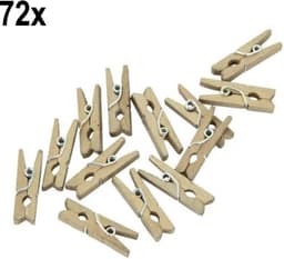 72x Mini Houten Knijpers Goud — thumbnail 1