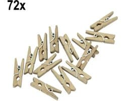 72x Mini Houten Knijpers Goud — afbeelding 1