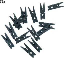 72x Mini Houten Knijpers Zwart — thumbnail 1