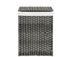 Wasmand, vuilewasmand, 46 x 33 x 60 cm, grijs met uitneembare voering en zijhandvatten, gemakkelijk te verplaatsen en schoon te maken, 90 liter grote capaciteit, stevig en duurzaam materiaal.