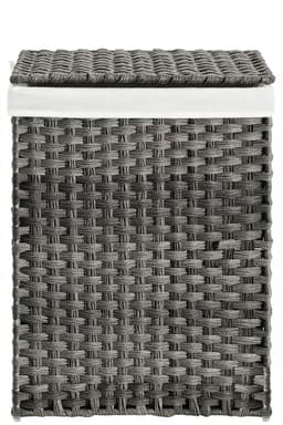 Wasmand, vuilewasmand, 46 x 33 x 60 cm, grijs met uitneembare voering en zijhandvatten, gemakkelijk te verplaatsen en schoon te maken, 90 liter grote capaciteit, stevig en duurzaam materiaal. — thumbnail 1
