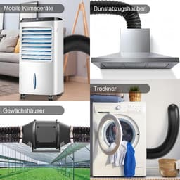 Afvoerslang PVC Aluminium - Flexibele Slang Ventilatiebuis - Lucht Afvoeren - Hoge Temperatuurbestendig - Ø 150mm 3m - Grijs — thumbnail 2