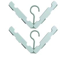 Wasrek inklapbaar - Wasrek Hangend - Draagbare opvouwbare hanger met haak - Ideaal voor op reis, kampeerders, reizigers en kleine ruimtes - Tweedelig pakket - Lichtgroen — afbeelding 1