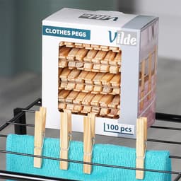 Wasknijpers Bamboe 100 stuks - Set - Wasgoedknijpers - Knijpers voor Wasrek - Laundry — thumbnail 2