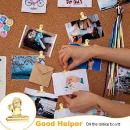 20 stuks gouden bulldogclips met spelden voor prikbord en fotobord — thumbnail 2