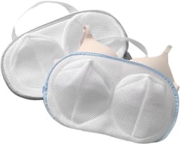 Wasnetten - 2 stuks - Anti-Vervorming - Met Rits - Polyester - Bh Wasnetje Voor Wasgoed - Waszakje Lingerie - Waszak Bh - Lingerie Wasnet - Waszakje Laundry Bag - Wasnet - Wasmachine - 20x34cm - Blauw, grijs — thumbnail 1