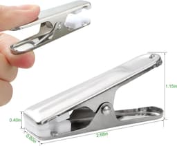 Gigicial Wasknijpers Van Roestvrij Staal - Krokodillenklemmen - Duurzaam En Windbestendig Voor Kleding En Voedsel Vasthouden - 80 - Thuis En Buiten Zilver — thumbnail 5