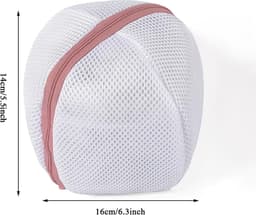 Set van 2 stuks - BH-waszak - Waszak van mesh - Waszak - Anti-vervorming - Mesh-materiaal - Met rits - Blauw, roze - 14×16cm - Geschikt voor het wassen van dameskleding — thumbnail 5
