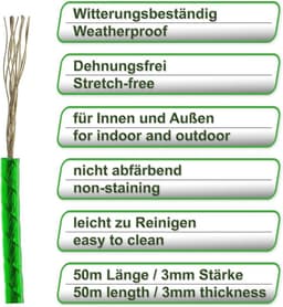 Waslijn 50 m met Stalen Kern - Rekbare en Weerbestendige Lijn voor Droogmolen, Balkon en Camping — thumbnail 2