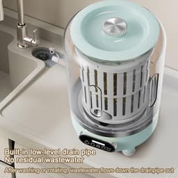 Draagbare wasmachine, wasmachine met drie programma's, compacte wasmachine – geschikt voor babykleding, beddengoed, dierenkleding, reizen, appartementen, hotels, enz. – groene uitvoering met een inhoud van 3 liter. — thumbnail 3