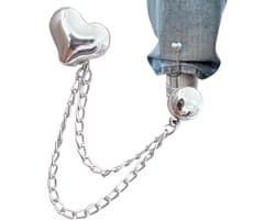 Broekklem - broekclip - broek clip - broek klem - Kleding Clip - 1 stuks - broekspijp clip - broekspijp verkorter - Bevestigingsclip voor broekspijp - Magnetisch - wasknijpers - Antislip Vaste Gesp - Zilver