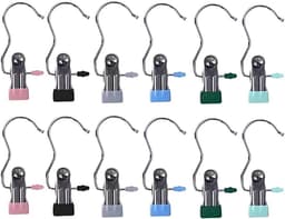 Set van 12 Rvs Kledingknijpers en Hangers - Ideaal voor Broeken, Handdoeken en Sokken - Duurzaam en Multifunctioneel — thumbnail 2