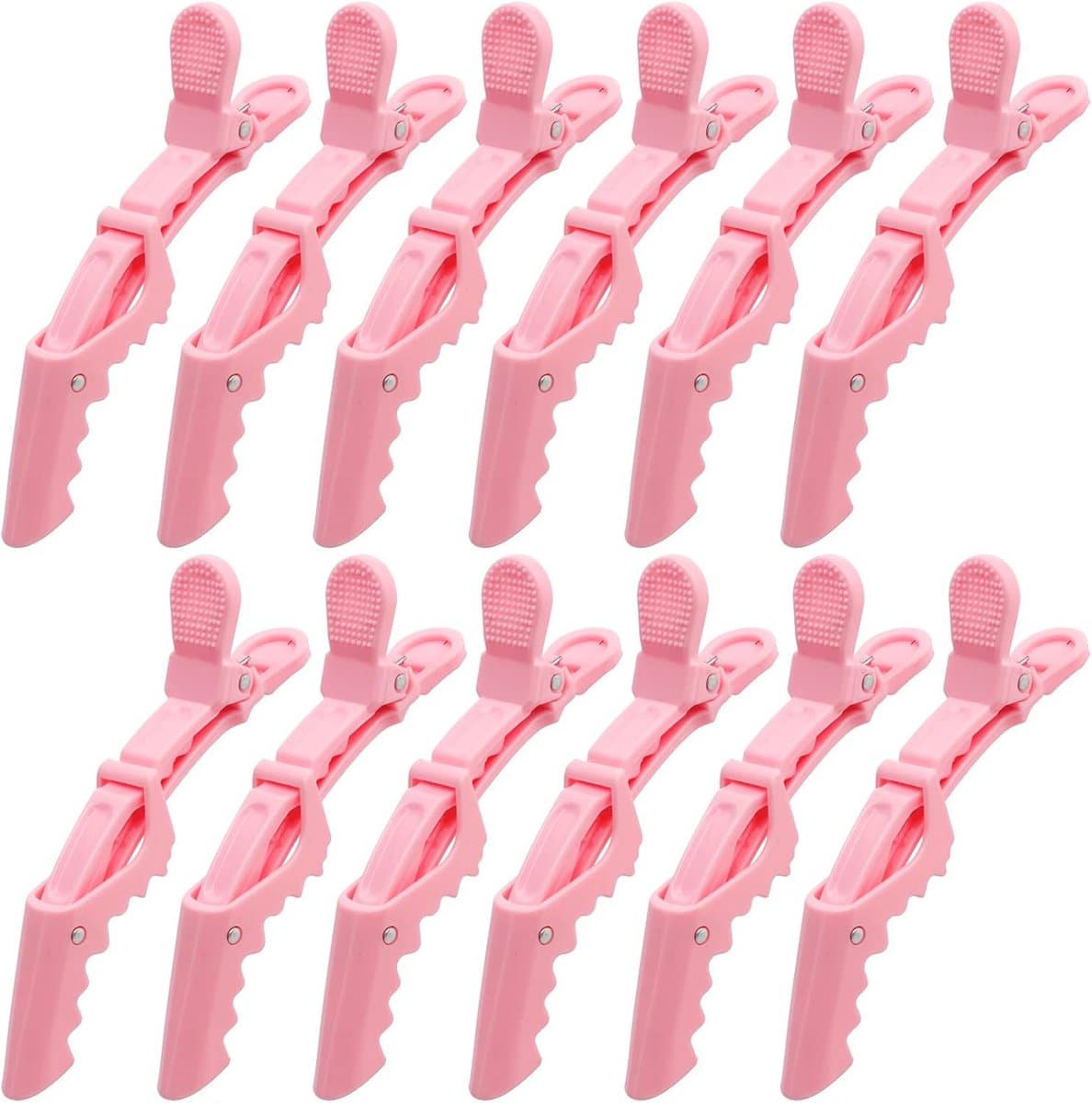 12x Grote Roze Krokodillenklemmen Haarclips voor Knippen en Stylen — afbeelding 1