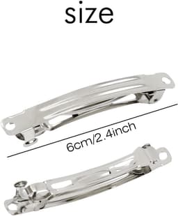 Set van 50 Witte en Zilverkleurige Metalen Haarklemmen (6 cm) voor Dames en Meisjes — thumbnail 5