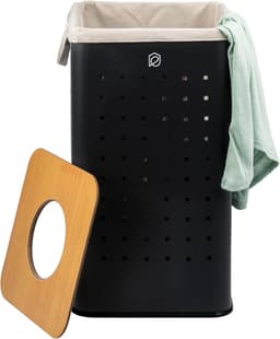 Hoekige wasmand 50 liter met uitneembare waszak en deksel — thumbnail 1