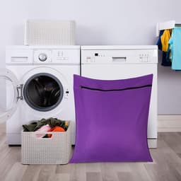 Waszak Voor Huisdieren Wasgoed - 65x70cm - Met Rits Voor Wasmachines - Vangt Dieren Haren Op - Paars — thumbnail 4