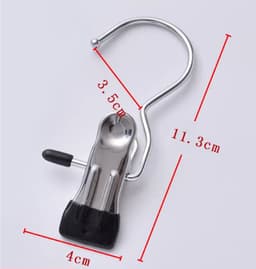 20 Stuks - Wasknijpers - Sokclips - Kledinghangers met Clips - Winddichte clips - Multifunctionele clips - 11,3*4 cm - Roze - RVS - Kledinghaken - Hoedclips - Broekklemmen met Antislip - Voor Rokken, Broeken en Sjaals — thumbnail 2
