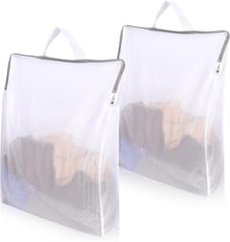 Waszakjes met Rits - Waszakken voor Wasgoed - Waszak - 2 Stuks - Groot 40 × 50 CM - Washing Bag - Waszakjes -Bescherm je Wasgoed en Wasmachine - Wit — thumbnail 1
