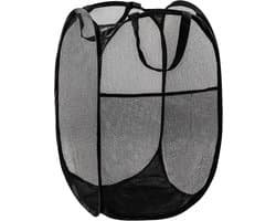 Opvouwbare Wasmand - Grote opvouwbare wasmand - Grote Capaciteit Vieze Kleding Opberging - Opbergmand voor vuile was - Geschikt voor Wassen, Badkamer, Kinderkamer, Studentenkamer of Reizen - 36×36×58cm - Zwart — afbeelding 1