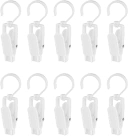 Sokkenclips - 10 stuks - Sokkenhouders - 360° draaibare clips - Plastic - Droogrek tegen verlies - Sokkendroogclips - Antislip draagbare clips - Clip voor reishoed,sjaal, sokken - Wit — thumbnail 1
