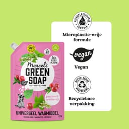 Marcel's Green Soap Universeel Wasmiddel Navulling - Patchouli & Cranberry - 4 x 1L - 92 wasbeurten — thumbnail 5