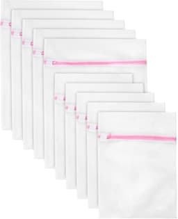 IMPERATORIS® Waszakjes voor Wasmachine - Bescherming voor Fijne Was en Schoenen - Mesh Wasnet met Rits - Voorkomt Slijtage - Set van 10 - Rosé - 30 x 40 cm en vijf van 40 x 50 cm — thumbnail 1