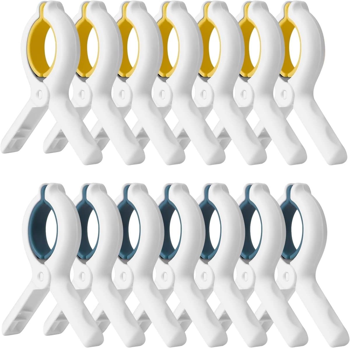 12 Stuks - Wasknijpers - Winddichte Handdoekklem - Grote badhanddoekklem - Droogrek knijpers - Wasrek knijpers - Kunststof Wasknijpers - Binnen en buiten - Multicolor — afbeelding 1